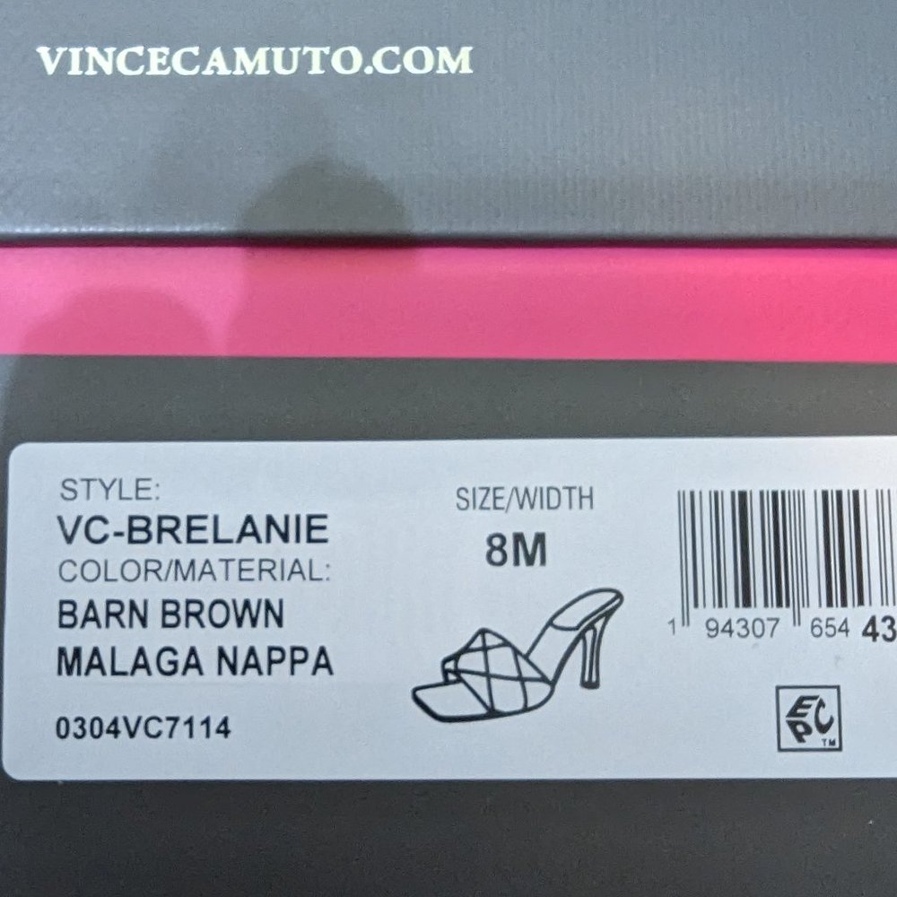 Brown Brelaine Vince Camuto slide heels 8 m